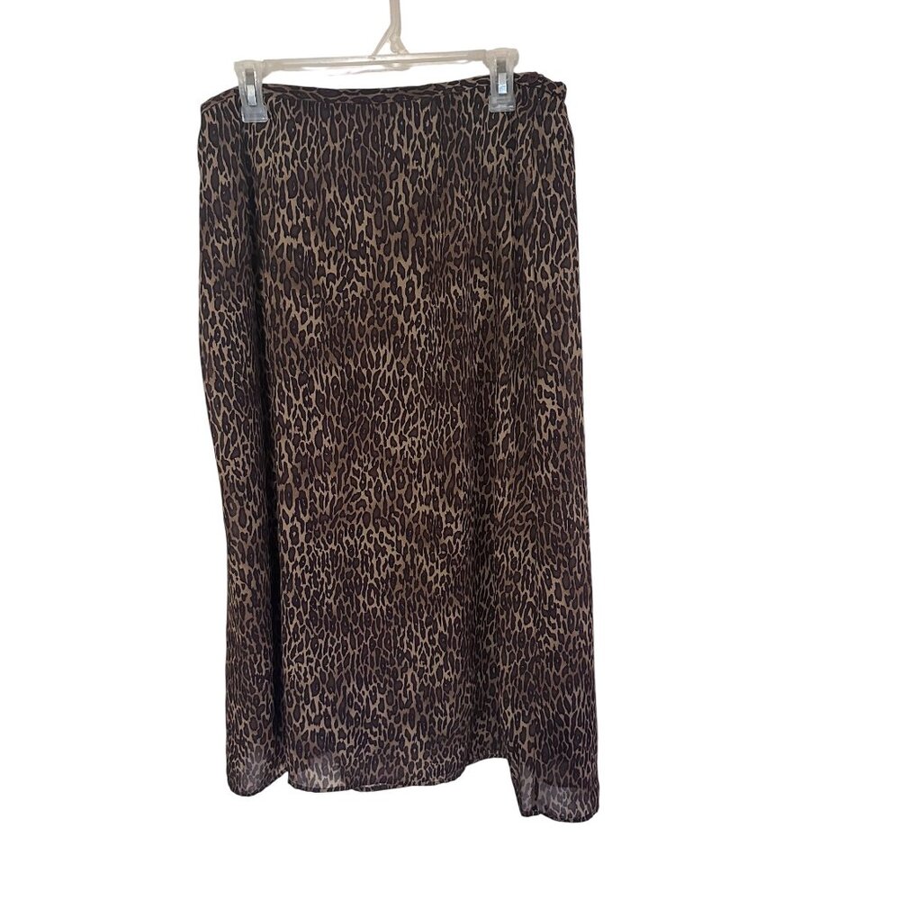 Requirements brown and black leopard print skirt size XL